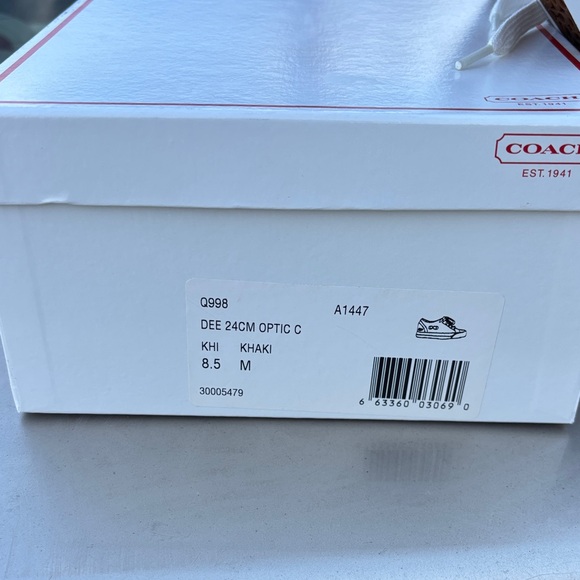 Coach Women's Tan and White Sneakers - Picture 2 of 7